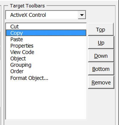 target toolbars