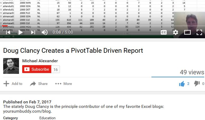 My dashboard video