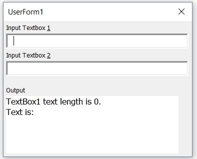 textbox changes