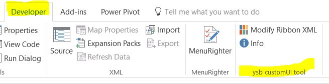 developer tab ysb customUI editor group